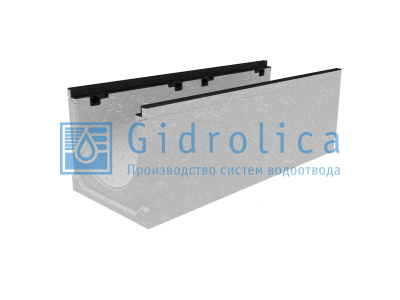 Лоток водоотводный бетонный коробчатый (СО-300мм), с чугунной насадкой  КU 100.39,9 (30).34,5(27,5) - BGZ-S, № -10-0