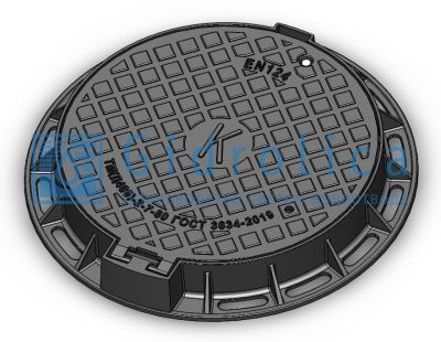 Люк чугунный Gidrolica Street ТМ(Д400)-2-60 ("К", канализационная шахта)