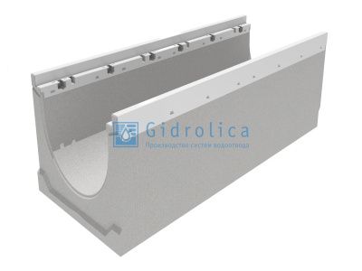 Лоток водоотводный бетонный коробчатый (СО-200мм), с оцинкованной насадкой, с уклоном 0,5% КUу 100.29,8 (20).38,5(31,5) - BGZ-V, № 18