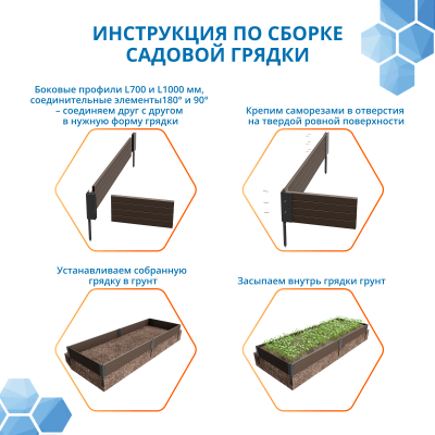 Грядка Gidrolica Plant Г-20.7.1,6- пластиковая коричневая