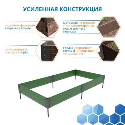 Грядка Gidrolica Plant Г-20.7.1,6- пластиковая зеленая